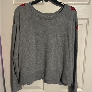 Victoria’s Secret Gray Sweater with Red Sequin Accents